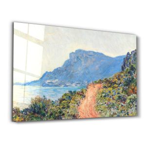 Claude Monet Monaco Corniche Kıyı Yolu - Yatay Temperli Cam Tablo Modelleri ve Fiyatları | Tablobudur