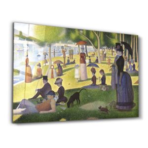 Georges Seurat Grande Jatte Adasında Pazar - Yatay Temperli Cam Tablo Modelleri ve Fiyatları | Tablobudur
