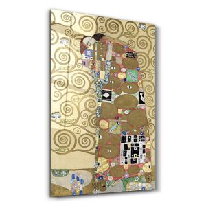Gustav Klimt Hayat Ağacı ve Kucaklaşma - Dikey Temperli Cam Tablo Modelleri ve Fiyatları | Tablobudur