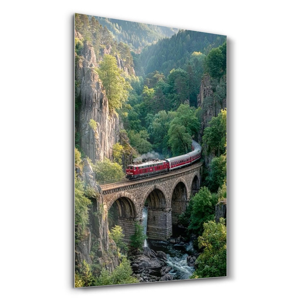 Tarihi Kemer Köprüde Kırmızı Dağ Treni - Dikey Cam Tablo Modelleri Tarihi Kemer Köprüde Kırmızı Dağ Treni - Dikey Temperli Cam Tablo Modelleri ve Fiyatları | Tablobudur