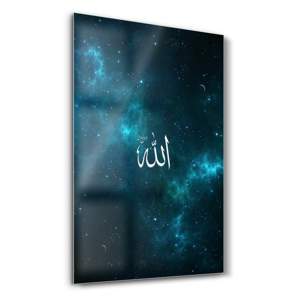 Kozmik Samanyolu Üzerinde Allah Lafzı - Dikey Cam Tablo Modelleri Kozmik Samanyolu Üzerinde Allah Lafzı - Dikey Temperli Cam Tablo Modelleri ve Fiyatları | Tablobudur