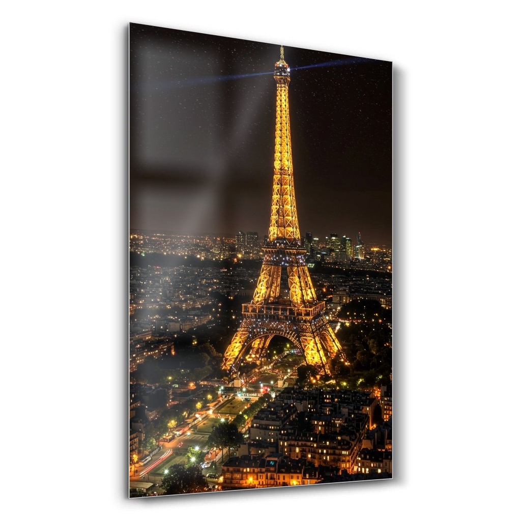Paris Gecesinde Işıltılı Eyfel Kulesi - Dikey Cam Tablo Modelleri Paris Gecesinde Işıltılı Eyfel Kulesi - Dikey Temperli Cam Tablo Modelleri ve Fiyatları | Tablobudur